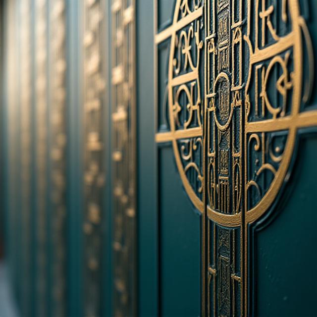 秩序を感じさせる幾何学的な装飾パネル