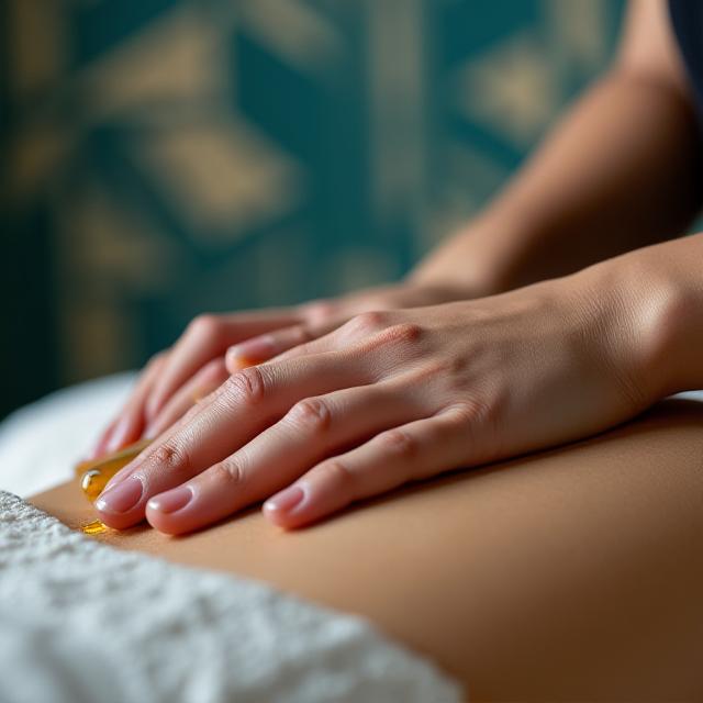 アール・デコにインスパイアされたマッサージの施術風景